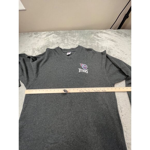 Tennessee Titans Mens XL Gray Long Sleeve Shirt True Fan Nashville Crew neck - Picture 4 of 9